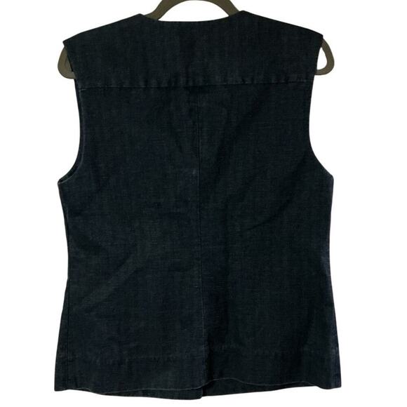 Kate Spade Saturday Heathered Cotton Linen Denim Look Vest Medium - Picture 3 of 10
